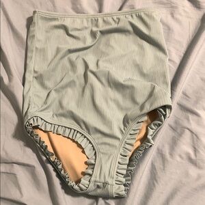 High-Waisted Ribbed Bikini Bottom